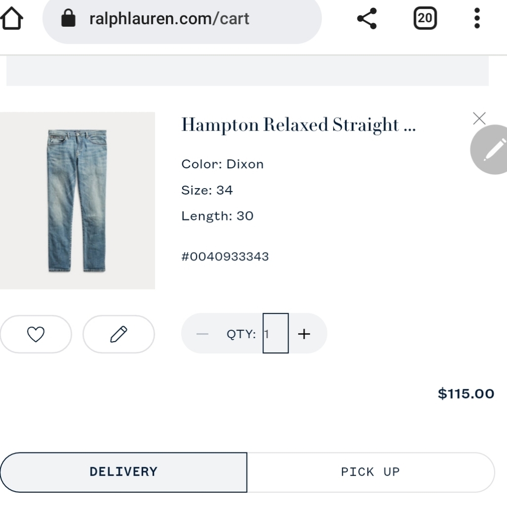Men's New Ralph Lauren Polo Jeans Hampton Relaxed